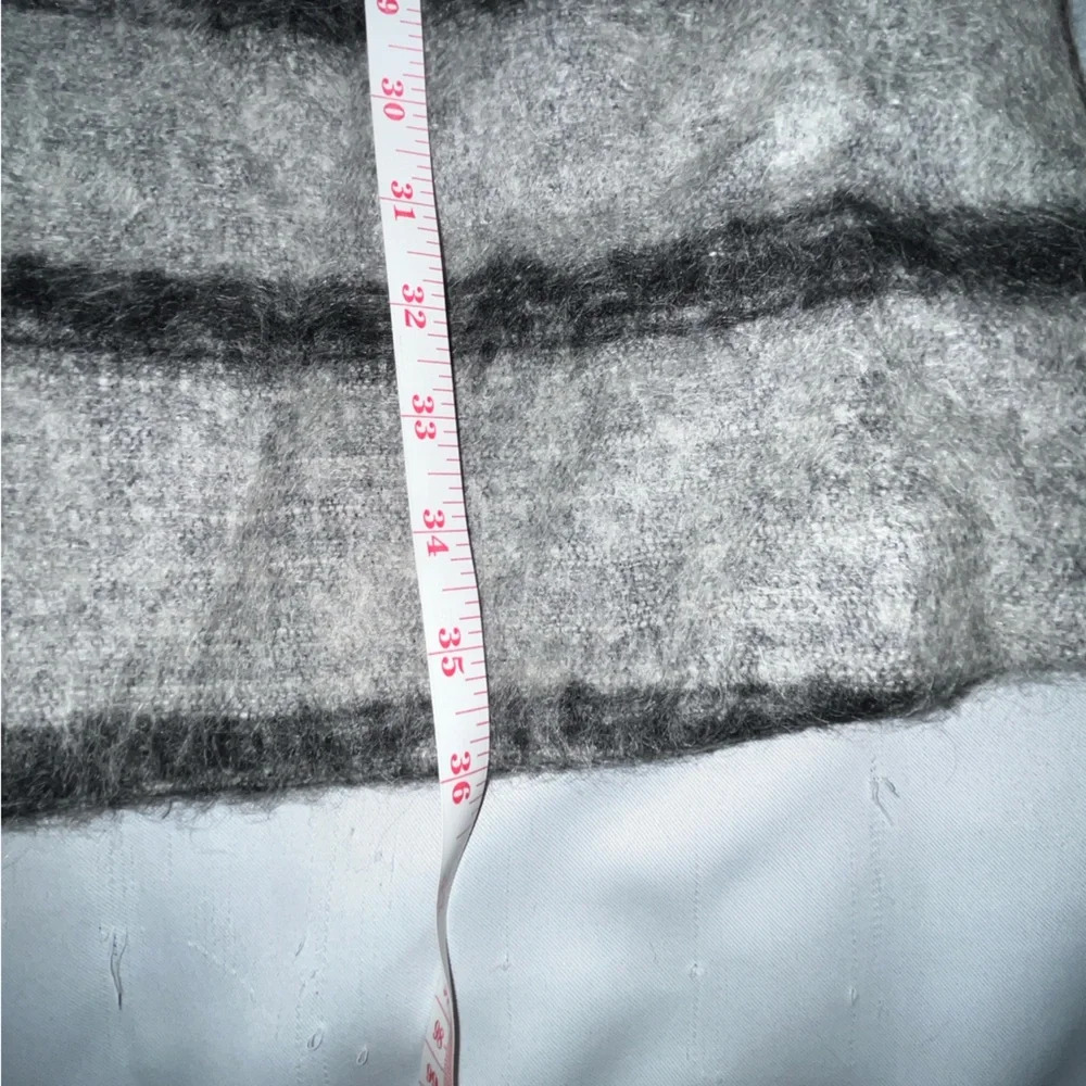 Pendleton Striped Long Open Front Jacket Slit Poc… - image 7